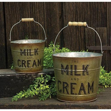 2/Set, Milk & Cream Buckets - The Fox Decor